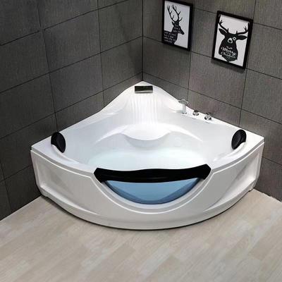 三角形扇形双人现代亚克力转角浴缸1.35-1.5米恒温加热按摩浴盆
