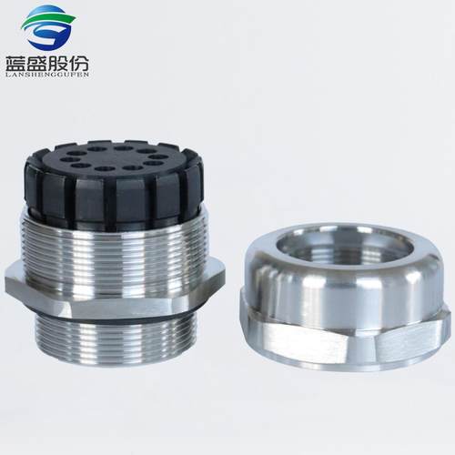 蓝盛十孔不锈钢电缆密封接头304金属多孔防水格兰头多根电线夹紧