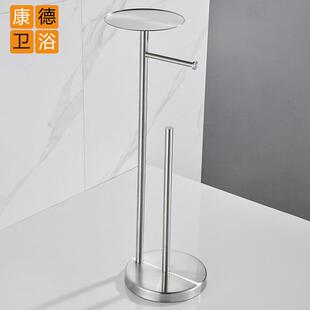落地纸巾架不锈钢立式毛巾置物架卫生间厕纸免打孔酒店移动卷纸架