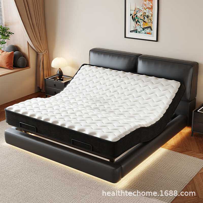 智能悬浮床现代简约主卧大床大黑牛豆腐块小户型双人床多功能升降