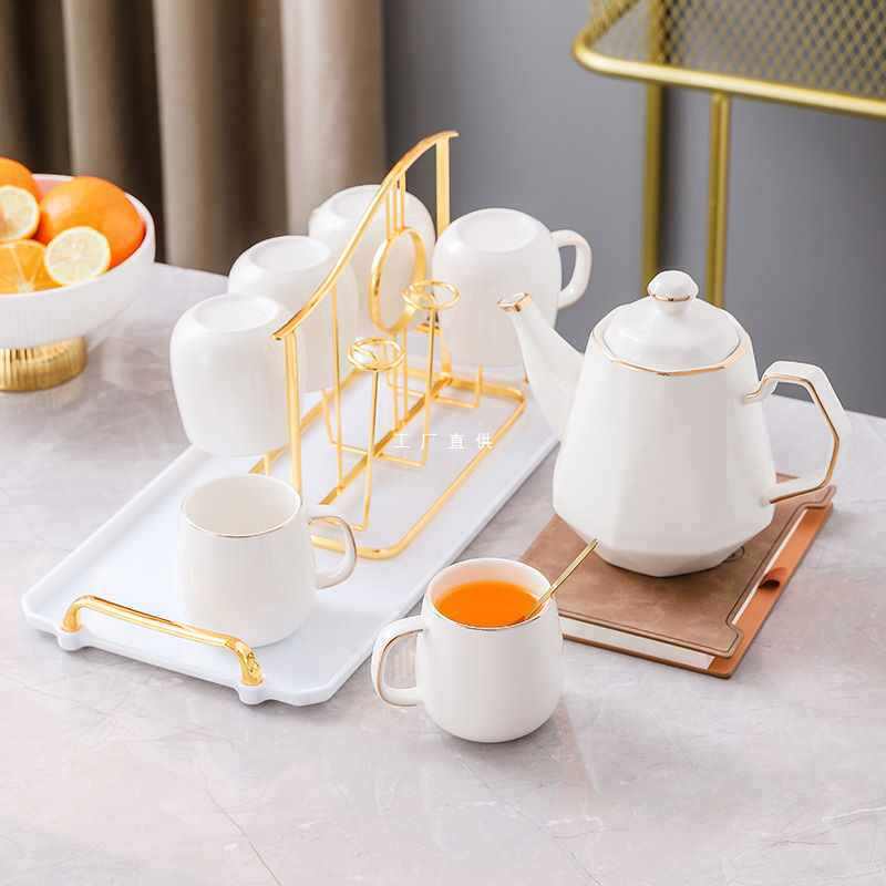 新中式水具套装耐高温陶瓷杯子待客喝水茶杯客厅家用带过滤嘴水壶