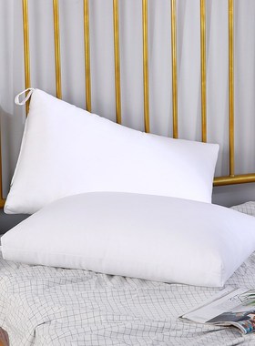 2020年新款重磅斜纹磨毛超细羽丝绒水洗枕头枕芯白色48x74cm/一只