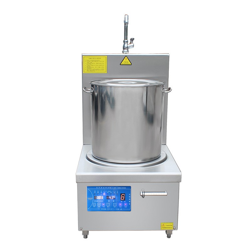 定制食堂智能煲汤炉 商用电磁单头矮汤灶 广东餐饮电热厨房设备厂