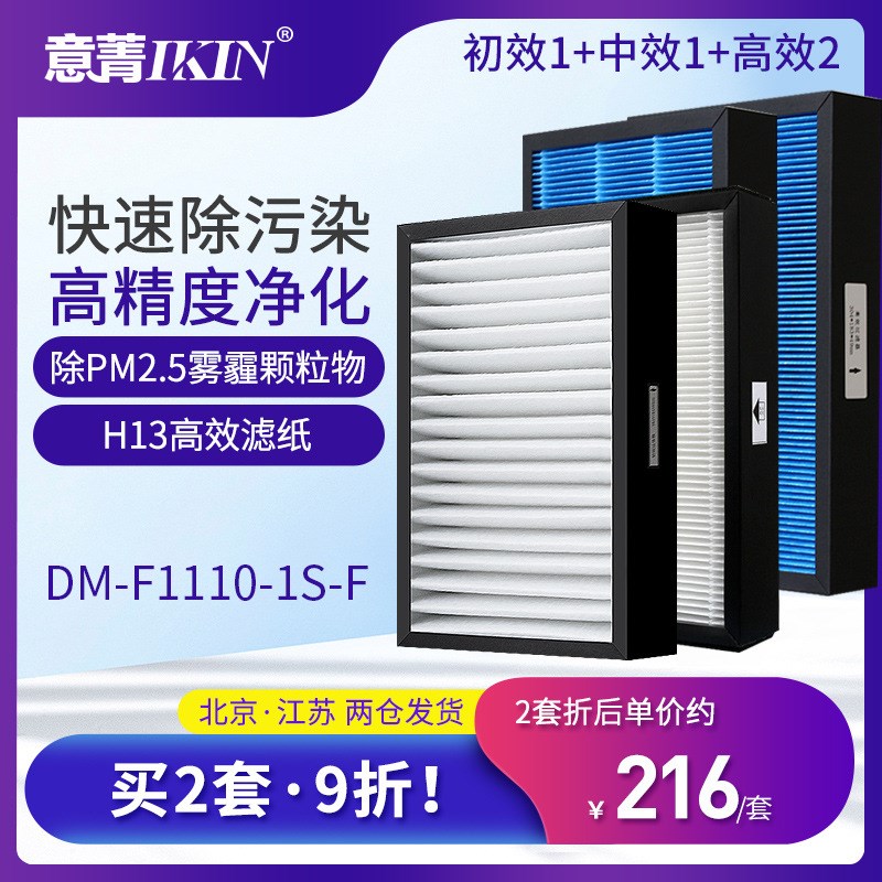 适配造梦者新风系统过滤网DM-F1110-1S-F新风机初效中效高滤芯