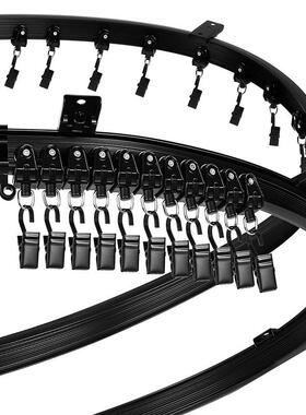 黑色弯轨5米，套装 窗帘轨道含配件 U型L型可弯曲路轨