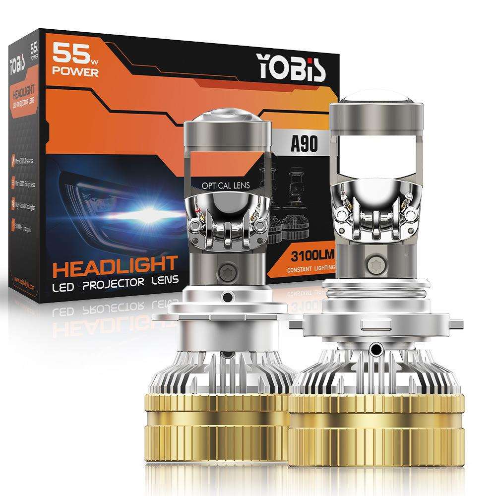 YOBIS跨境A90鱼眼透镜外置驱动3570-H4H7聚光灯珠汽车LED前大灯