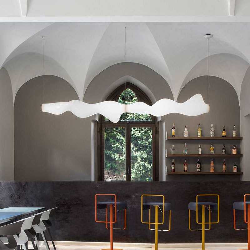 现代简约设计师酒店客展厅长条吊灯 餐厅书房吧台装饰LED异形灯具