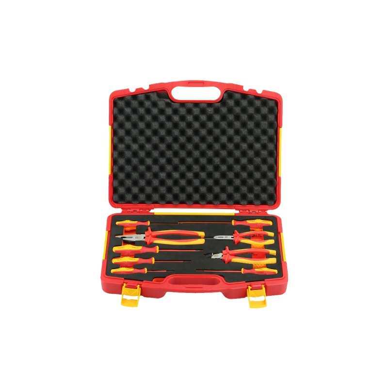 波斯电工工具9件套VDE绝缘耐压工具钢丝钳尖嘴钳斜口钳BS518009