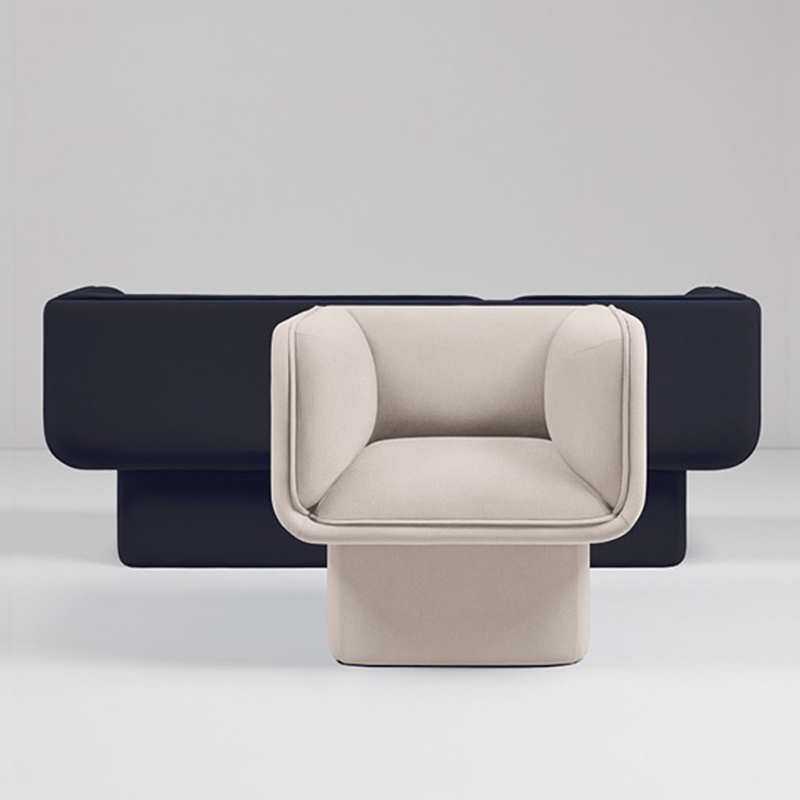 北欧网红服装店客厅单人简约摩登现代设计会展三人克莱因蓝色沙发