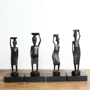 新品设计师铸铁非洲人物雕塑摆件抽象黑古铜人物雕塑软装艺术品