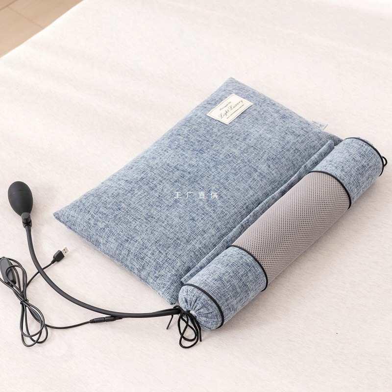 荞麦艾草颈椎枕助睡眠睡觉护颈圆枕头加热敷劲椎护颈椎非