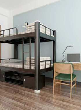 学校学生上下铺床员工宿舍双层床高低床工地工人铁架床储物上下床