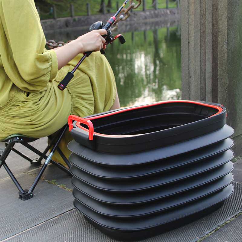 邦宁伸缩桶车用后备箱收纳箱垃圾桶杂物桶水桶黑色带盖60L汽车用