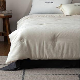 高端雨露汉麻A类母婴级春秋被棉麻大提花双人冬被轻奢透气山宁泰