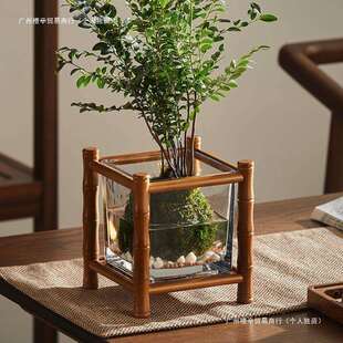 博古架桌面小鱼缸架茶室装饰花几盆景绿植花台架展示案几置物