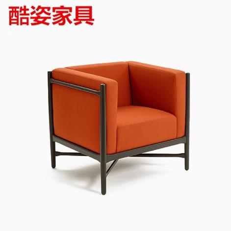 北欧轻奢现代不锈钢沙发椅子办公室售楼部精品店个性金属沙发