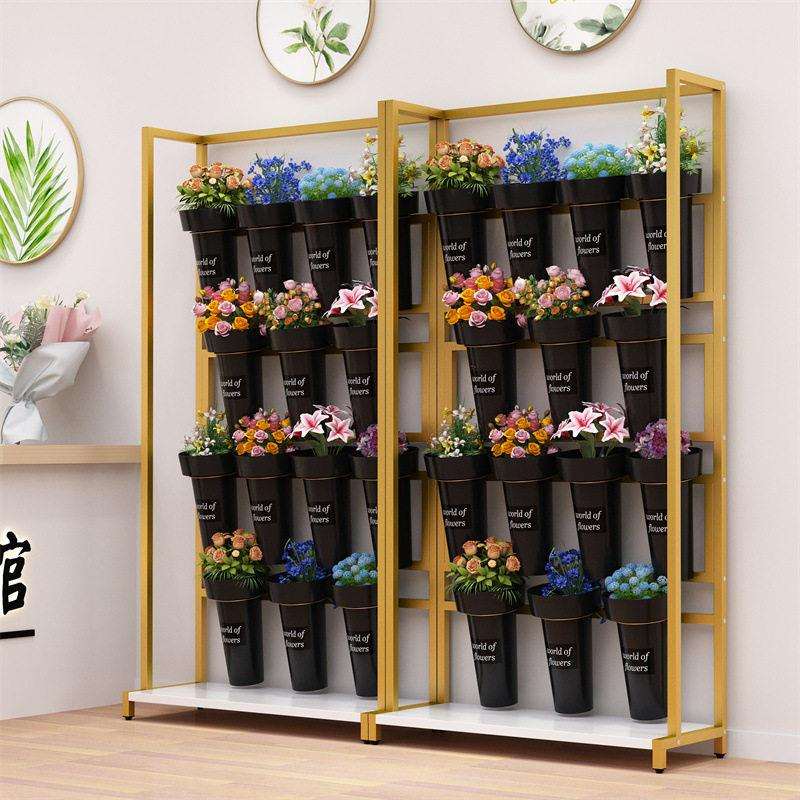多层圆桶架铁艺鲜花架落地醒花桶阶梯花店花桶展示架省空间花卉架