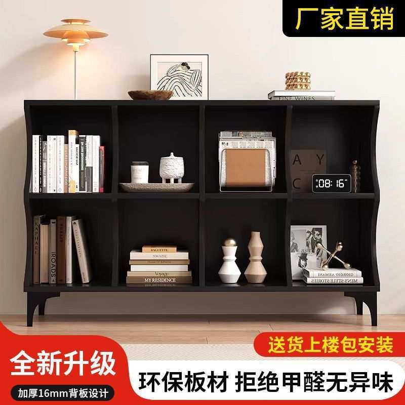 简约现代黑色格子柜网红柜子高颜值储物餐边柜书柜落地创意格子柜