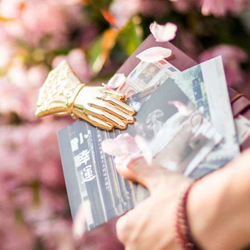 金手袖摆拍手帐夹贵妇之手夹子复古票据收纳夹金属手账装饰夹子