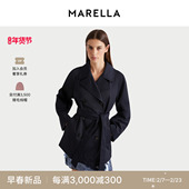 2026早春新品 MARELLA翻领双排扣风衣外套3021036102