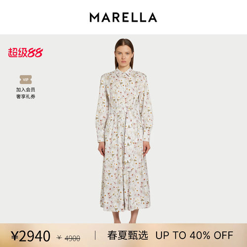 【春夏新降】MARELLA 女装衬衫领长袖连衣裙3221166102