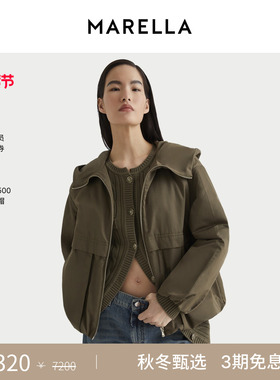 MARELLA 2025秋冬女装短款连帽棉服外套3486075402