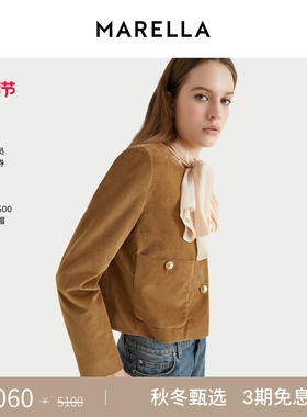 MARELLA 2025秋冬女装短款灯芯绒短外套3046075202