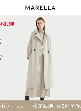 MARELLA 2025秋冬English款大衣双排扣绵羊毛毛呢外套3016145202