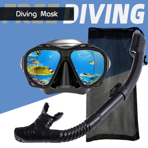 硅胶潜水镜浮潜三宝全干式呼吸管