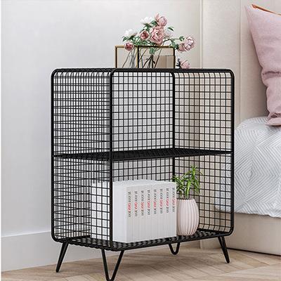 北欧铁艺网格小书架办公室客厅房间多层阅读架收纳简易落地置物架