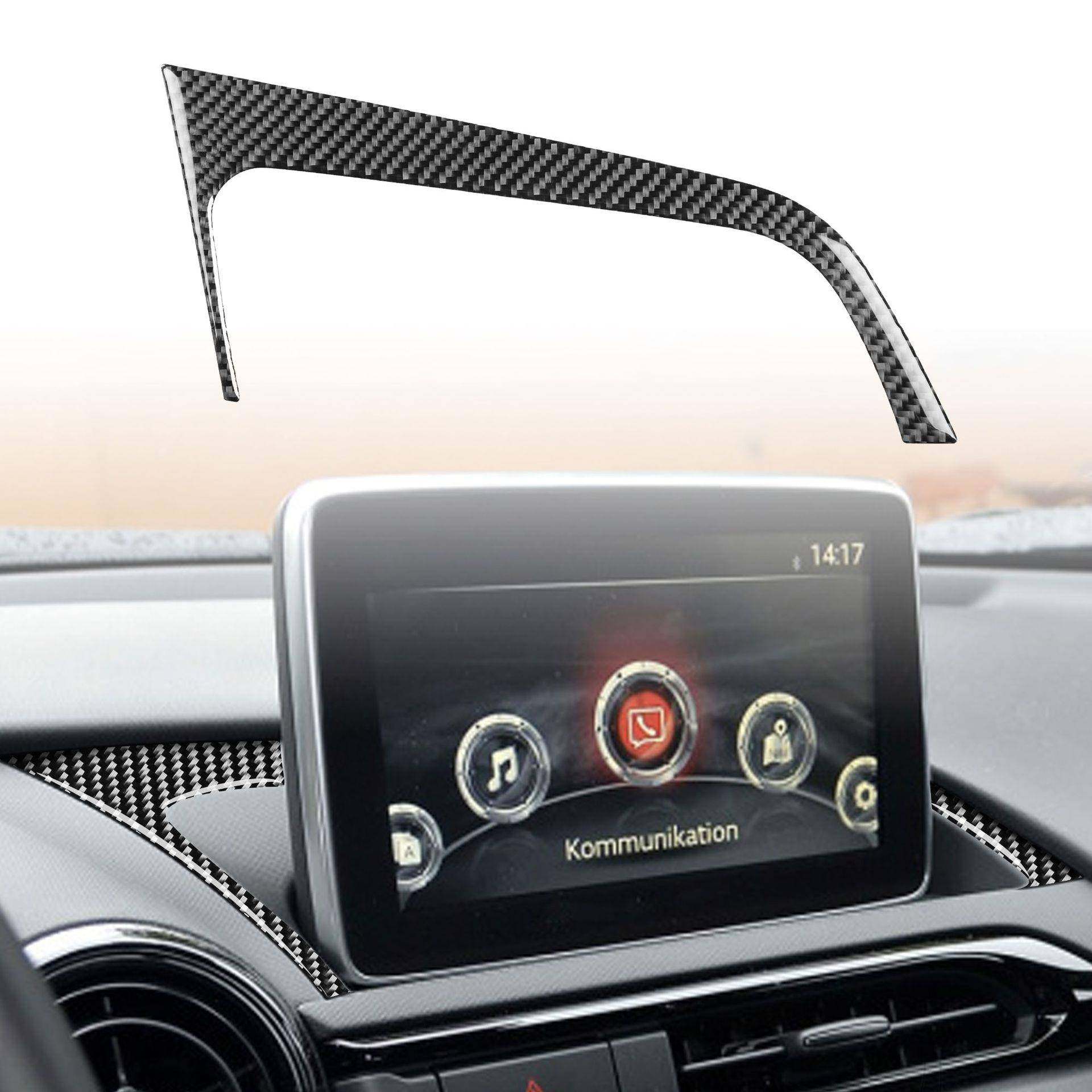 适用马自达MX-5ND碳纤维中控导航屏框装饰贴汽车内饰改装配件,纺织面料/辅料/配套,纺织机械配件,淘宝优惠券,粉丝福利购,淘宝优惠卷