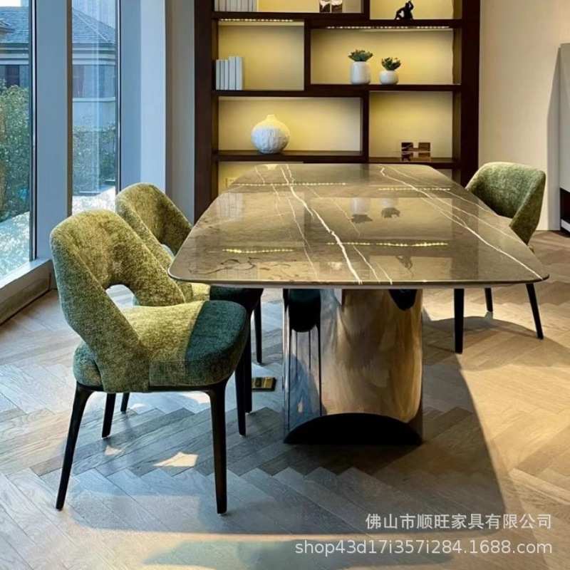 北欧实木餐椅家用现代简约休闲凳子意式轻奢布艺餐厅酒店靠背椅子