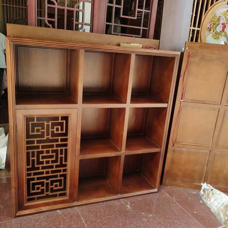 实木餐厅酒柜展示陈列柜木质格子落地红酒柜隔断玄关柜间厅收纳柜