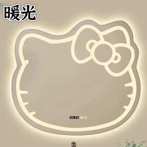 网红美妆镜Kitty猫咪化妆镜家居梳妆镜LED 灯智能触屏