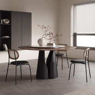 弗莱彻圆形餐桌椅客厅家用吃饭法式复古风桌子吉亚诺餐桌椅组