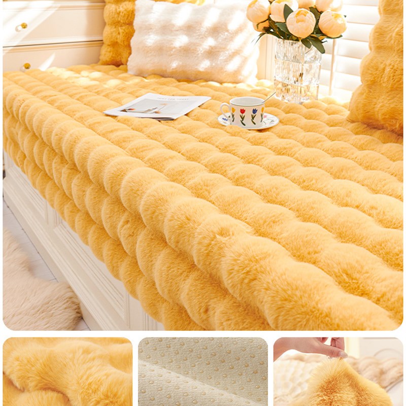 网红撸猫感兔毛绒飘窗垫窗台垫2024新款冬季加厚阳台坐垫子冬天毯