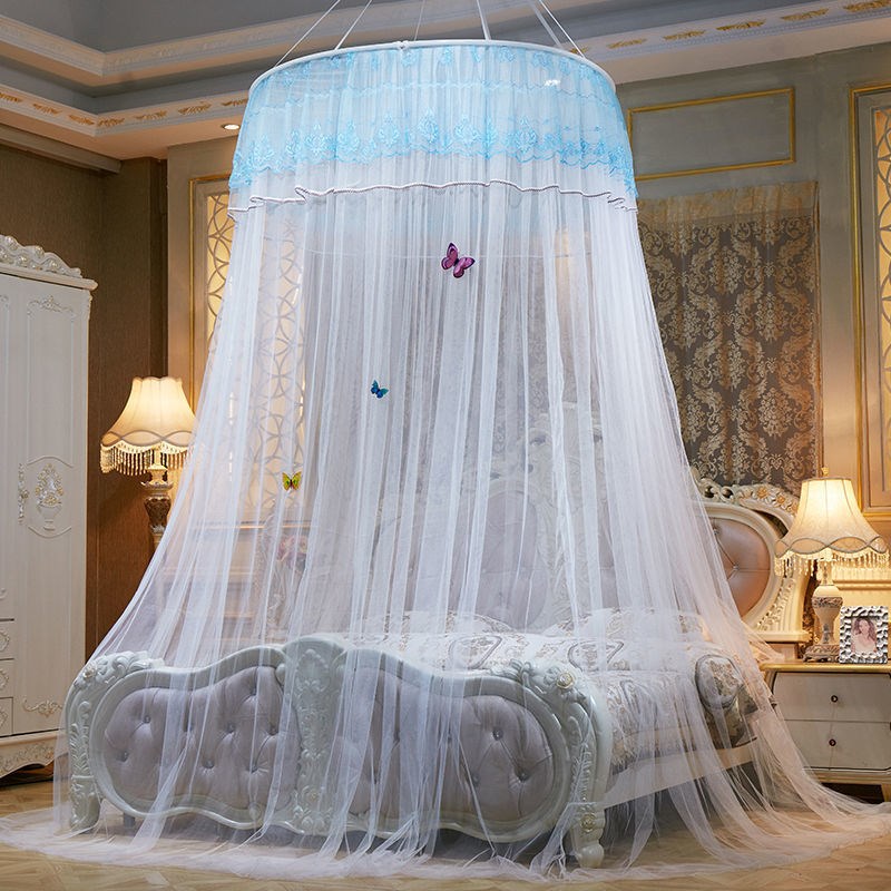 送吸盘挂钩 免安装加密圆形吊顶蚊帐落地公主双人1.21.51.8米60