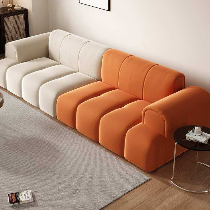 钢琴键沙发意式极简奶油风豆腐方块客厅大小户型猫抓布艺家居,3C数码配件,USB灯,淘宝优惠券,粉丝福利购,淘宝优惠卷