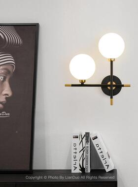 卧室壁灯过床头灯性现代简43042客厅背景约墙灯北欧个创意酒店道
