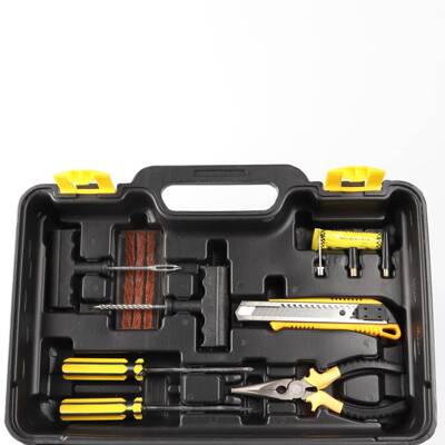 双缸3498汽金属大功率载充气泵车打气泵工具箱车补胎维修具套装12