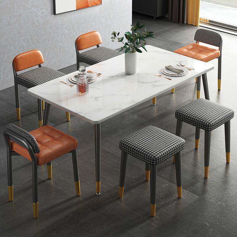 餐桌椅子放家用靠背2022新款加厚红轻奢高级TAU感包坐垫可网叠面