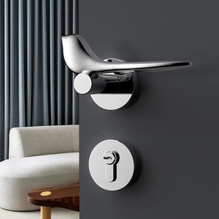 门小鸟内门锁音磁吸卧室房门锁金色小鸟把手室含锁家静用木门分体