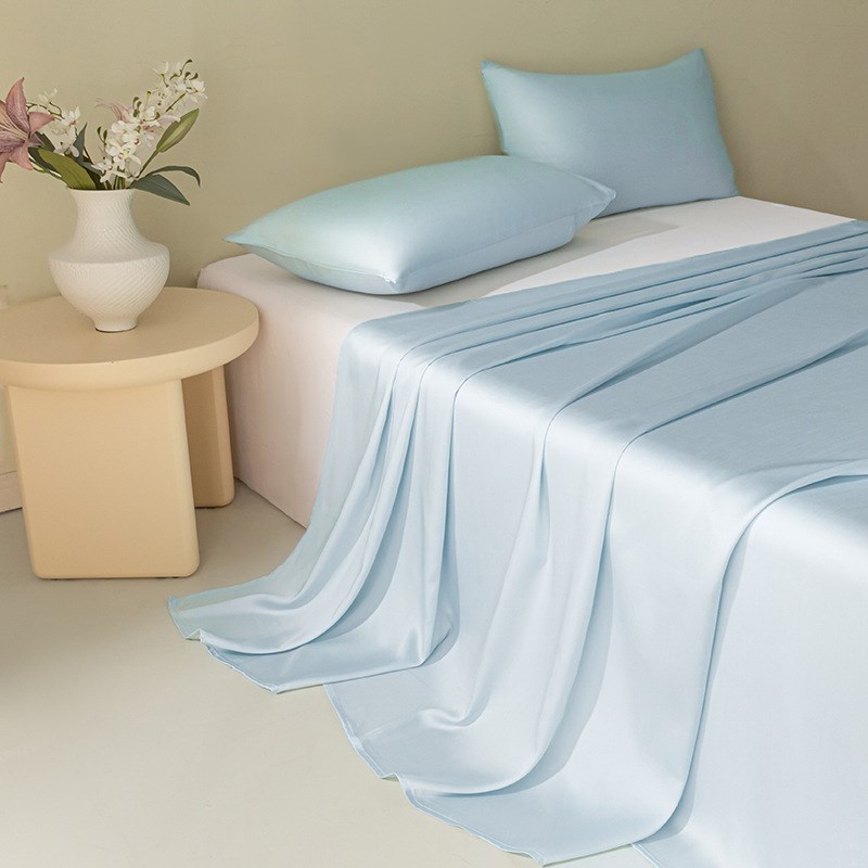 100支莱赛尔天丝床单单件床上用品冰丝单人纯色被单夏季学生宿舍3
