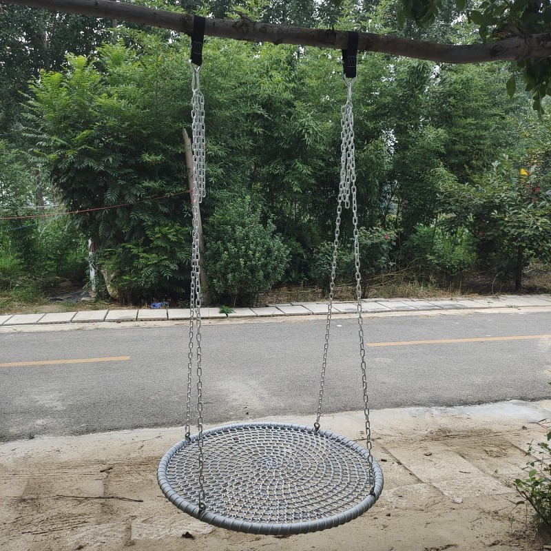 户外圆盘荡秋千玩具绳网儿童吊椅悠千圆形鸟窝风景区公园游乐场设