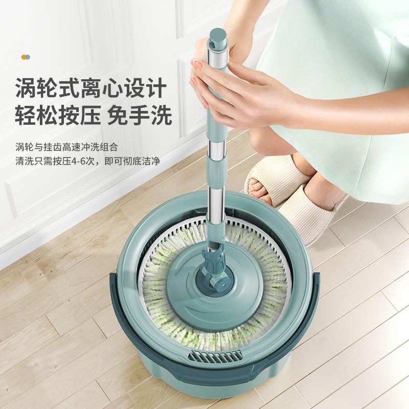 单桶旋转拖把免手洗家用脱水带桶拖把套装干湿两用伸缩懒人拖把