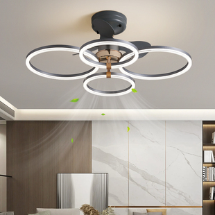 客厅灯风扇灯现代简约大气大厅主灯带风电风扇一体家用智能吊扇灯