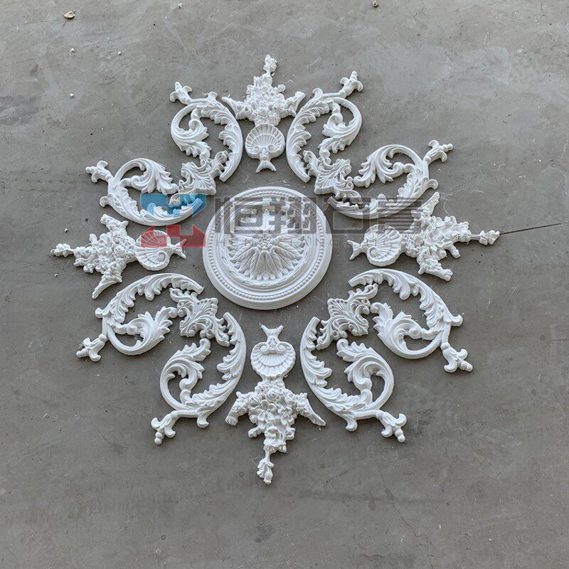 法式灯盘欧式灯池石膏线条天花板装饰造型仿PU石膏角花雕花定制