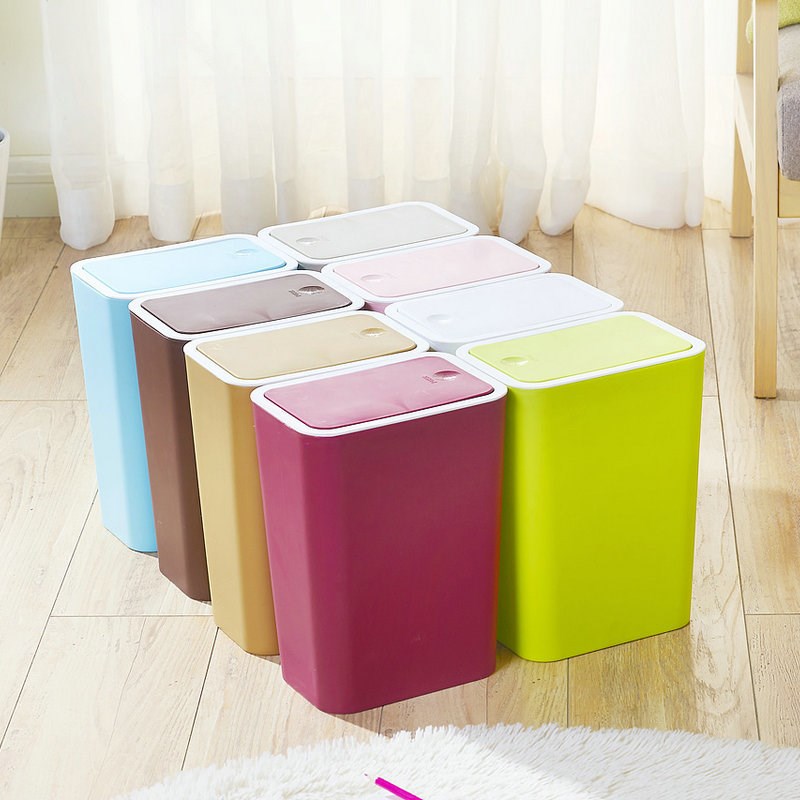 按压式垃圾桶 家用卫生间厨房客厅分类垃圾桶 弹盖收纳塑料桶