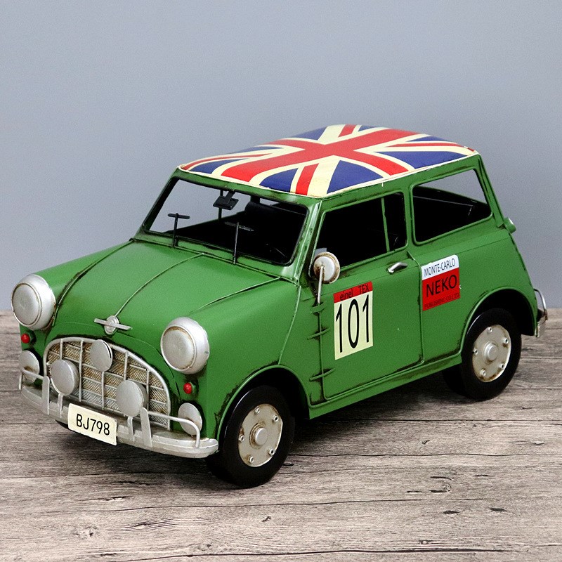 美式复古创意铁皮迷你汽车模型甲壳虫老爷车家居摆件创意装饰品