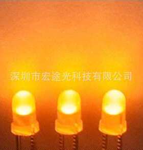 F5黄发黄长脚 5MM黄色发光二极管 φ5黄发黄有边LED插件厂家供应